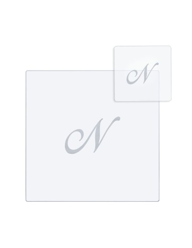 iPLEX Design - Bon Ton Set Sottobicchiere / Sottopiatto Quadrato ""N"" Trasp. in plexiglass - Trasparente - 33x0,6x33 cm