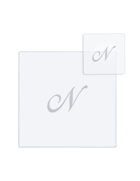 iPLEX Design - Bon Ton Set Sottobicchiere / Sottopiatto Quadrato ""N"" Trasp. in plexiglass - Trasparente - 33x0,6x33 cm