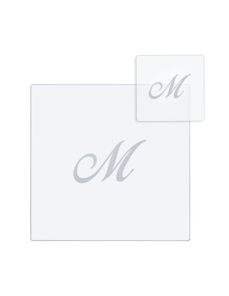 iPLEX Design - Bon Ton Set Sottobicchiere / Sottopiatto Quadrato ""M"" Trasp. in plexiglass - Trasparente - 33x0,6x33 cm