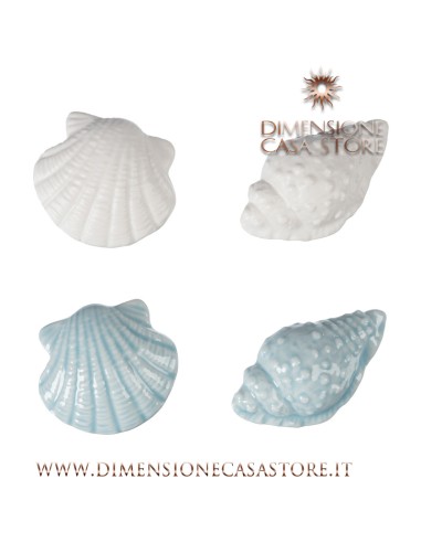 Coccole di Casa - Magnete "Conchiglie" P 4 Ass Bia/Cel 5X3