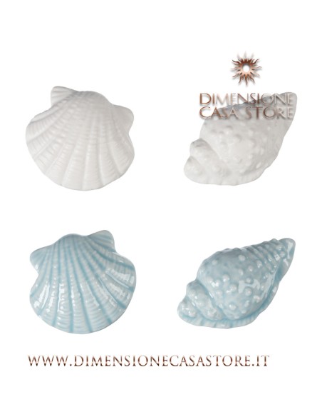 Coccole di Casa - Magnete "Conchiglie" P 4 Ass Bia/Cel 5X3