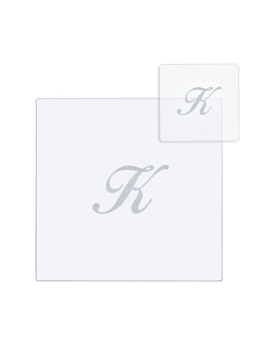 iPLEX Design - Bon Ton Set Sottobicchiere / Sottopiatto Quadrato ""K"" Trasp. in plexiglass - Trasparente - 33x0,6x33 cm