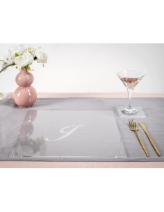 iPLEX Design - Bon Ton Set Sottobicchiere / Sottopiatto Quadrato ""J"" Trasp. in plexiglass - Trasparente - 33x0,6x33 cm 2