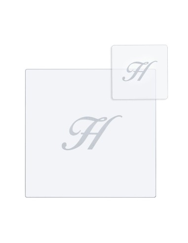 iPLEX Design - Bon Ton Set Sottobicchiere / Sottopiatto Quadrato ""H"" Trasp. in plexiglass - Trasparente - 33x0,6x33 cm