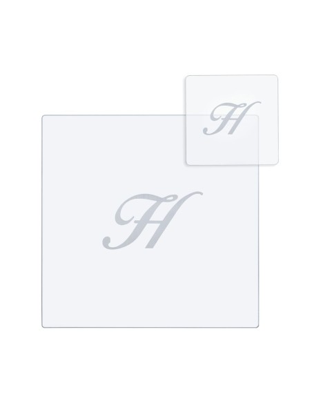 iPLEX Design - Bon Ton Set Sottobicchiere / Sottopiatto Quadrato ""H"" Trasp. in plexiglass - Trasparente - 33x0,6x33 cm