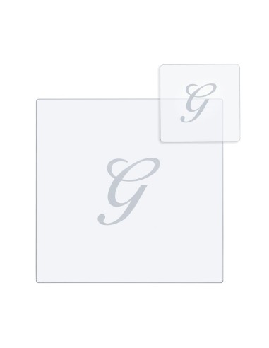 iPLEX Design - Bon Ton Set Sottobicchiere / Sottopiatto Quadrato ""G"" Trasp. in plexiglass - Trasparente - 33x0,6x33 cm