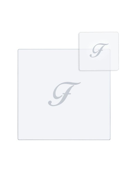 iPLEX Design - Bon Ton Set Sottobicchiere / Sottopiatto Quadrato ""F"" Trasp. in plexiglass - Trasparente - 33x0,6x33 cm