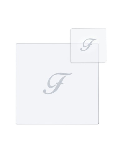 iPLEX Design - Bon Ton Set Sottobicchiere / Sottopiatto Quadrato ""F"" Trasp. in plexiglass - Trasparente - 33x0,6x33 cm