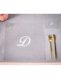 iPLEX Design - Bon Ton Set Sottobicchiere / Sottopiatto Quadrato ""D"" Trasp. in plexiglass - Trasparente - 33x0,6x33 cm 2