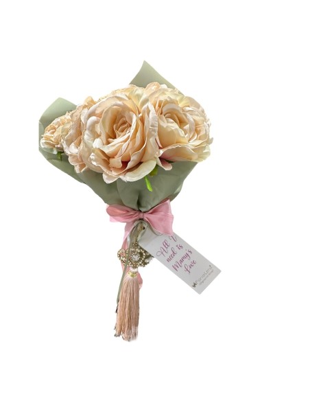 Fiori di Lena - Bush di fiori misti con tag Festa della Mamma e nappa corona