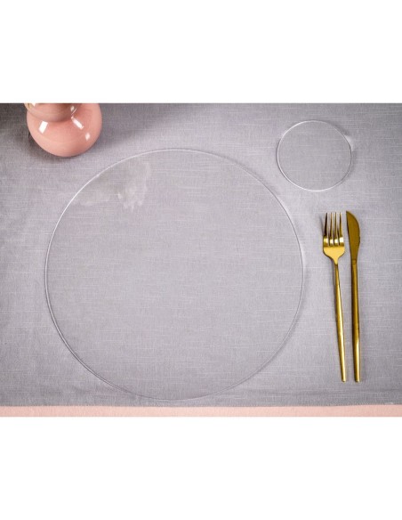 iPLEX Design - Serving Sottobicchiere / Sottopiatto Rotondo Trasp. in plexiglass - Trasparente - 33x0,6x33 cm
