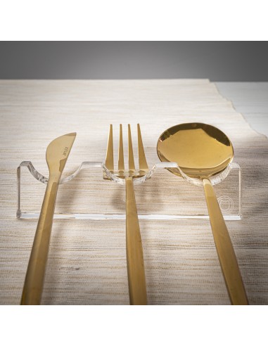 iPLEX Design - Bon Ton Poggia Posate 3 Sedi Trasparente in plexiglass - 12x2,8x0,12 cm