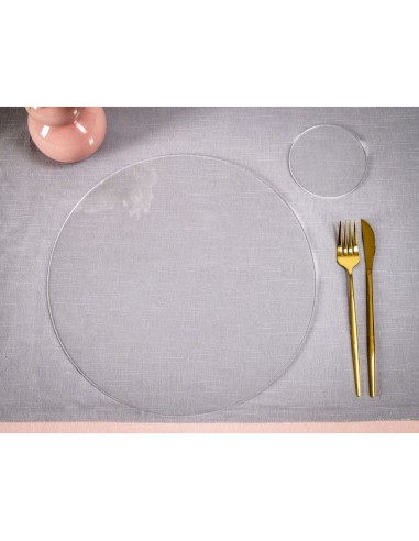 iPLEX Design - Serving Sottobicchiere / Sottopiatto Rotondo Trasp. in plexiglass - Trasparente - 33x0,6x33 cm
