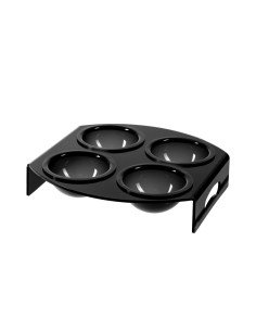 iPLEX Design - Serving Porta Aperitivo Nero in plexiglass - 28,5x6x29,5 cm