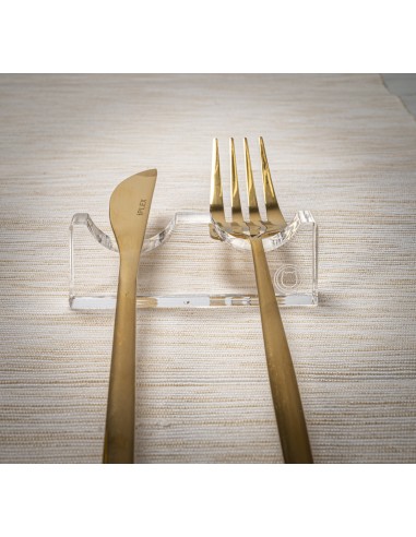 iPLEX Design - Bon Ton Poggia Posate 2 Sedi Trasparente in plexiglass - 8x2,8x0,12 cm