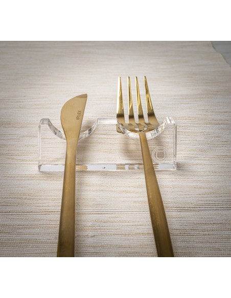 iPLEX Design - Bon Ton Poggia Posate 2 Sedi Trasparente in plexiglass - 8x2,8x0,12 cm