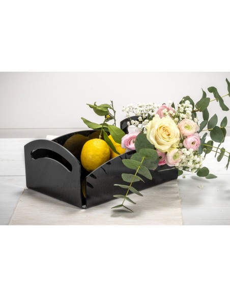 iPLEX Design - Serving Portafrutta Nero in plexiglass - 28,5x13x21 cm