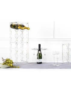 iPLEX Design - Bon Ton Reggicalici Trasparente 4 Posizioni in plexiglass - 25x0,4x25 cm 2