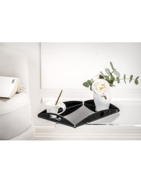 iPLEX Design - Serving Vassoio Piccolo Nero in plexiglass - 32,5x4x22,5 cm