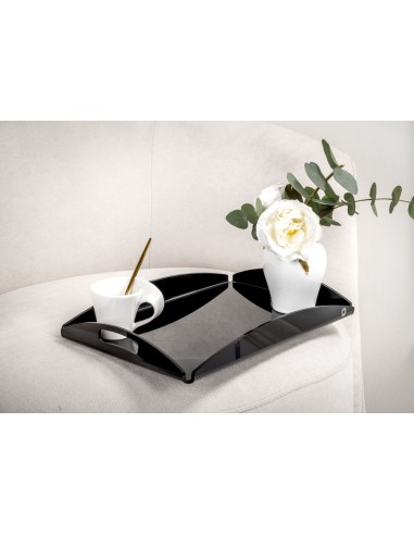 iPLEX Design - Serving Vassoio Piccolo Nero in plexiglass - 32,5x4x22,5 cm