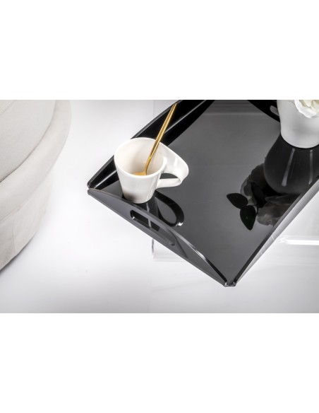 iPLEX Design - Serving Vassoio Piccolo Nero in plexiglass - 32,5x4x22,5 cm