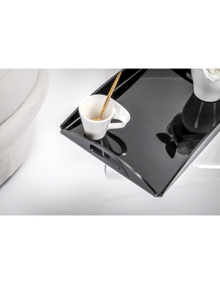 iPLEX Design - Serving Vassoio Piccolo Nero in plexiglass - 32,5x4x22,5 cm