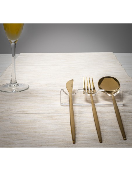 iPLEX Design Kit 4 Bon Ton Poggia Posate 3 Sedi Trasparente - Trasparente - 12x2,8x0,12 cm