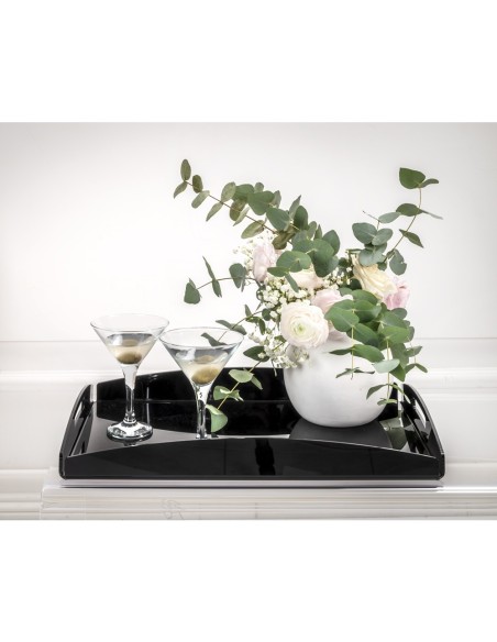 iPLEX Design - Serving Vassoio Grande Nero in plexiglass - 46x5x32 cm