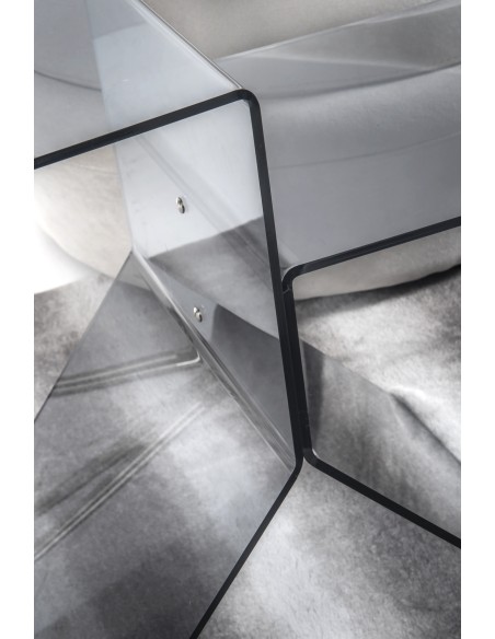 iPLEX Design - Bangles Tavolino Fume' in plexiglass - fumè - 56x46x28 cm