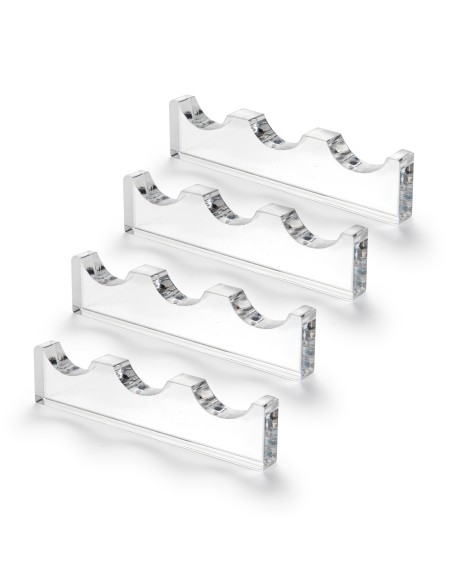 iPLEX Design Kit 4 Bon Ton Poggia Posate 3 Sedi Trasparente - Trasparente - 12x2,8x0,12 cm