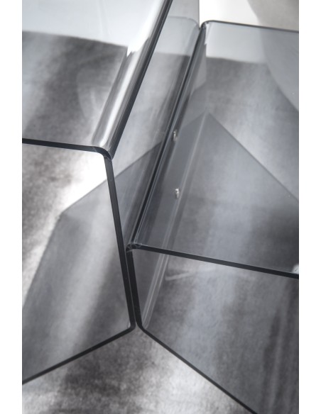 iPLEX Design - Bangles Tavolino Fume' in plexiglass - fumè - 56x46x28 cm