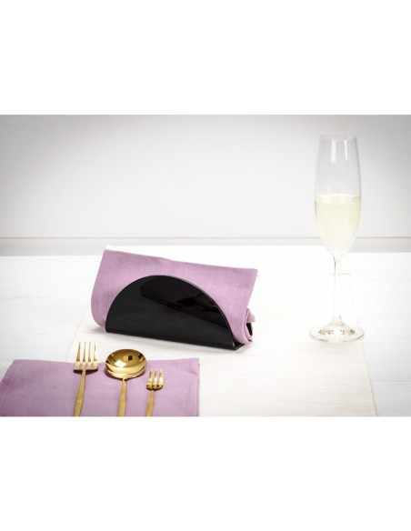 iPLEX Design - Serving Portatovaglioli Verticale Nero in plexiglass - 17,5x8,5x6 cm