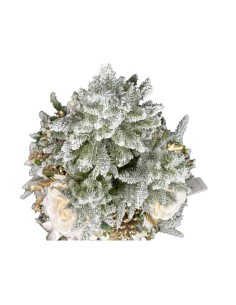 Fiori di Lena - PUFFO VELLUTO CON 3 ALBERI E DECORO NATALIZIO E PIZZO H. 70 CM 2