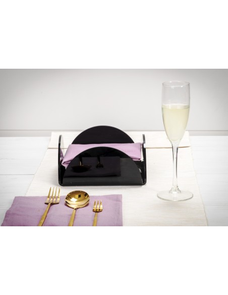 iPLEX Design - Serving Portatovaglioli Orizzontale Nero in plexiglass - 18x8,5x18 cm
