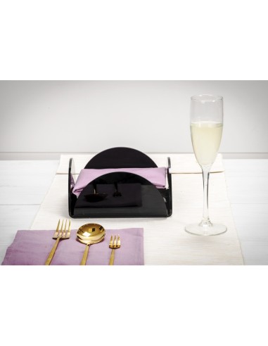 iPLEX Design - Serving Portatovaglioli Orizzontale Nero in plexiglass - 18x8,5x18 cm