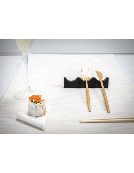 iPLEX Design - Serving Poggia Posate 3 Sedi Nero in plexiglass - 8x3x1,2 cm