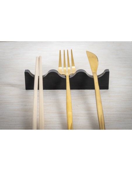 iPLEX Design - Serving Poggia Posate 3 Sedi Nero in plexiglass - 8x3x1,2 cm
