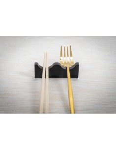 iPLEX Design - Serving Poggia Posate 2 Sedi Nero in plexiglass - 12x3x1,2 cm 2