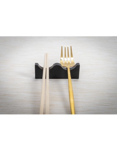 iPLEX Design - Serving Poggia Posate 2 Sedi Nero in plexiglass - 12x3x1,2 cm