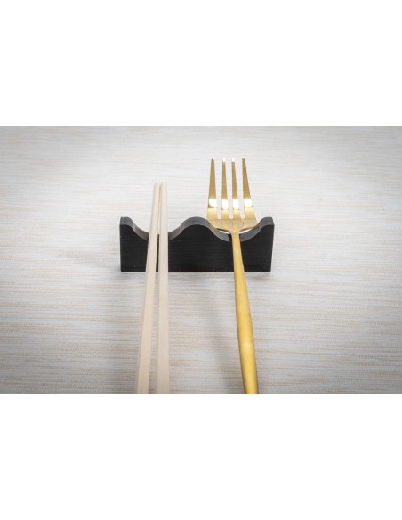 iPLEX Design - Serving Poggia Posate 2 Sedi Nero in plexiglass - 12x3x1,2 cm