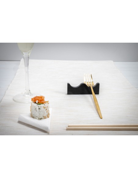 iPLEX Design - Serving Poggia Posate 2 Sedi Nero in plexiglass - 12x3x1,2 cm