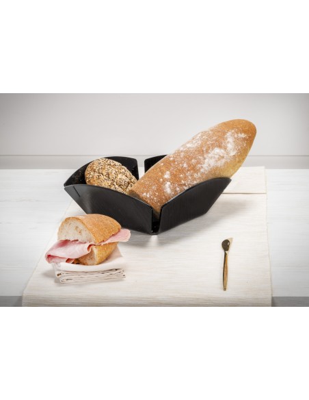 iPLEX Design - Serving Cestino Pane Nero in plexiglass - 23x8x23 cm