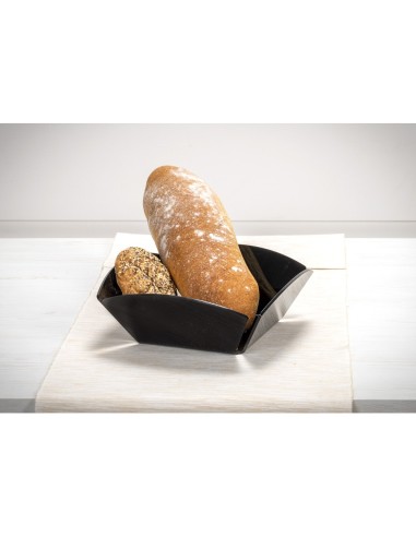 iPLEX Design - Serving Cestino Pane Nero in plexiglass - 23x8x23 cm