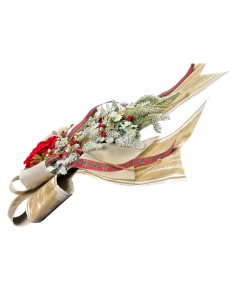 Fiori di Lena - FIOCCO METALLO CON DECORO NATALIZIO MISURA 2 2