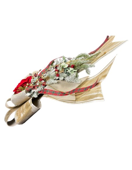 Fiori di Lena - FIOCCO METALLO CON DECORO NATALIZIO MISURA 2