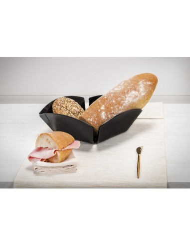 iPLEX Design - Serving Cestino Pane Nero in plexiglass - 23x8x23 cm