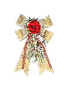 Fiori di Lena - FIOCCO METALLO CON DECORO NATALIZIO MISURA 2