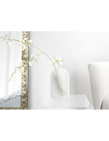 iPLEX Design - Arko Vaso Bianco in plexiglass - Trasparente/bianco - 14,5x25x4,5 cm