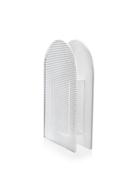 iPLEX Design - Arko Vaso Bianco in plexiglass - Trasparente/bianco - 14,5x25x4,5 cm