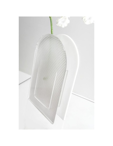 iPLEX Design - Arko Vaso Bianco in plexiglass - Trasparente/bianco - 14,5x25x4,5 cm